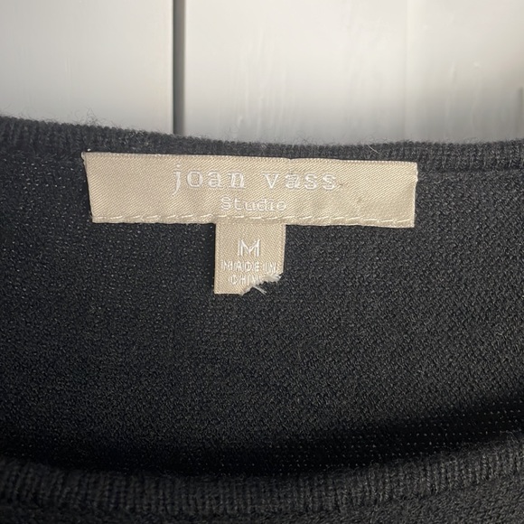 Joan Vass Asymmetric Black and Gray Color Block Sweater Shirt Size Medium - Picture 3 of 5